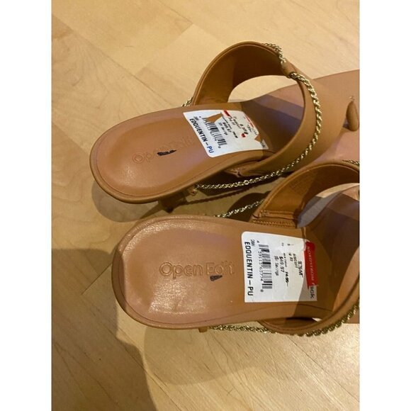 OPEN Edit Thong "Quentin" Sandals BNWOT Heels Women New Chain - Picture 4 of 8